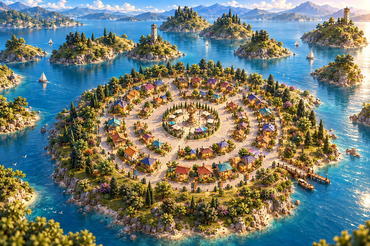 环湖社区 · 圆环街市与远景群岛